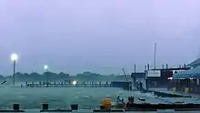 Photograph of rough waters in a storm