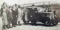 The Mayor of Clonmel presents a newly built Ford outside the factory
