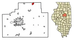 Location of Chenoa in McLean County, Illinois.