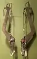 Men's ear pendants (batling) made of hornbill, brass, shell and cotton