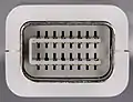 Front view of a male Mini-DVI connector