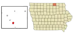Location of Osage, Iowa