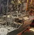 Details of damage to stern as shown on model
