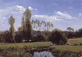 View at Rouelles, Le Havre 1858, private collection; an early work showing the influence of Corotà Sainte-Adress and Courbet