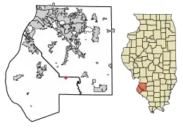 Location in Monroe County, Illinois