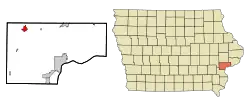 Location of West Liberty, Iowa