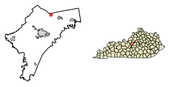 Location of Fairfield in Nelson County, Kentucky.
