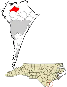 Location in New Hanover County and the state of North Carolina.