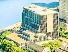 Aerial view of Northwestern Law's Rubloff building