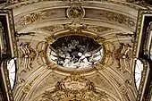 Baroque oculus in a dome of the Ravenna Cathedral, Ravenna, Italy