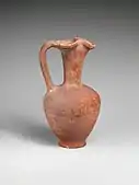 Oinochoe; 800–700 BC; terracotta; height: 24.1&nbsp;cm; Metropolitan Museum of Art (New York City)
