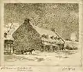 Old house on St. Antoine Street, Montreal, 1932. Etching by A.M. Pattison. Private Collection.
