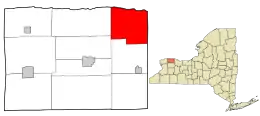 Location in Orleans County and the state of New York.