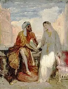 Othello and Desdemona in Venice, 1850, oil on wood, 25 x 20&nbsp;cm, Louvre, Paris. Another work inspired by Shakespeare
