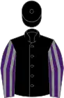 Black, purple and grey striped sleeves