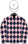 PINK, DarkBlue diamonds, Pink sleeves and DarkBlue diamonds, White cap