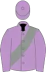 Mauve, grey sash, mauve cap