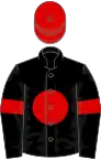 Black, red disc, armlets and cap