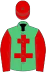 Emerald Green, Red Cross of Lorraine, sleeves and cap