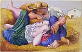 Pablo Picasso, 1919, Sleeping Peasants, gouache, watercolour and pencil on paper, 31.1 × 48.9&nbsp;cm, Museum of Modern Art