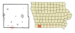 Location of Blanchard, Iowa
