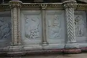 Replica of Fontana Maggiore of Perugia, Nocolai and Giovanni Pisano (1275), photo by G. Dall'Orto (August 5, 2006)