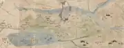 Chaksam ferry as depicted in this map from mid-1800s showing an iron chain bridge, a horse head ferry, and a yak-hide boat.