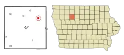 Location of Rolfe, Iowa