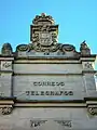 City coat of arms on top of both facades