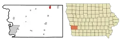 Location of Avoca, Iowa