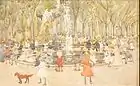 View looking up the Mall, with Vaux's original bandstand, watercolor by Maurice Prendergast, c. 1900&nbsp;– c. 1903