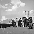 Juscelino Kubitschek visiting the works of the National Congress.