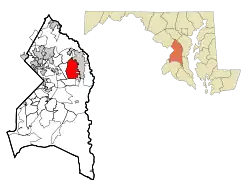Location of Woodmore, Maryland (2000 map)