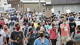 A protest march in Minneapolis on May 26, 2020