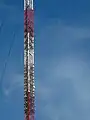 Main mast, Polskie Radio Program I antenna at 236&nbsp;m (774.28&nbsp;ft); RMF FM antenna at 213&nbsp;m (698.82&nbsp;ft)