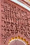 Terracotta relief in Radha Damodara temple