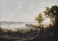 "View of the Bay and City of New York from Weehawken" by Robert Havell, now in the collection of the Metropolitan Museum of Art.
