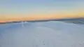 Robert Peary monument at Cape York, from helicopter, winter 2021