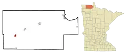 Location of Greenbush, Minnesota