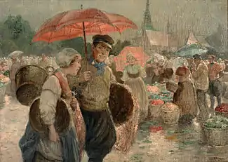 Markttag1930, oil painting, 56 x 75&nbsp;cm