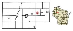 Location of Glen Flora in Rusk County, Wisconsin.