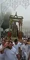 S. Anthony Abbot set up for the party on the street.