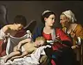 The Madonna and Child with Saint Anne and an Angel, oil on copper, c. 1608–1610, Honolulu Museum of Art