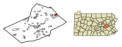 Location of Coaldale in Schuylkill County, Pennsylvania