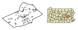 Location of Port Carbon in Schuylkill County, Pennsylvania.