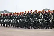Kopasgat soldiers with their distinct camo
