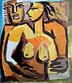 Lovers, watercolor, 22x22 cm, 2007