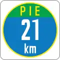 Expressway name and distance marker