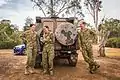 Female and male soldiers wearing DPCU in 2017