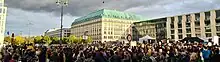 Protesters in Berlin in the rally, organized by Hamed Esmaeilion
